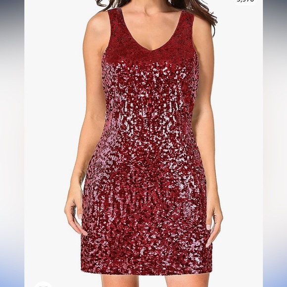 Women's red sequin dress 2x - Picture 2 of 4